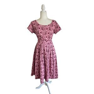 Gal Meets Glam Pink Floral Fit & Flare Dress – Size 12